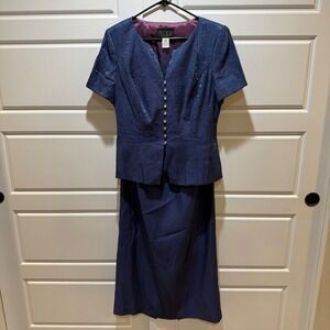 Alex Evenings Skirt Suit Rhinestone Button Evening Party Formal Size‎ 12